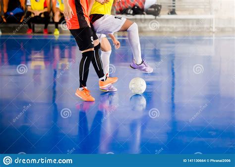 Futsal Player Trap And Control The Ball For Shoot To Goal Soccer