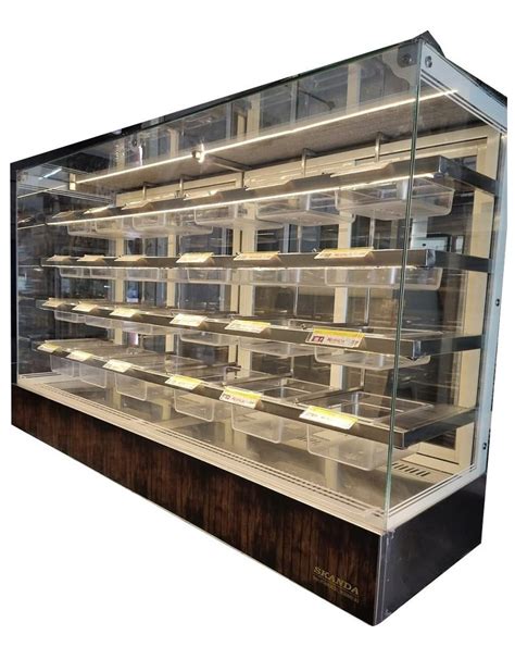 Stainless Steel And Glass Rectangular Sweet Display Counters For