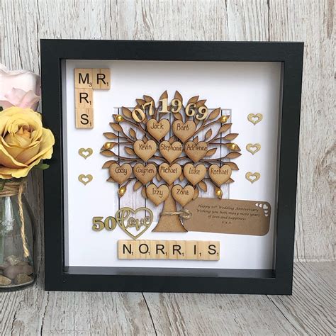 Golden Wedding Anniversary Gift And Family Tree. 50th Wedding ...