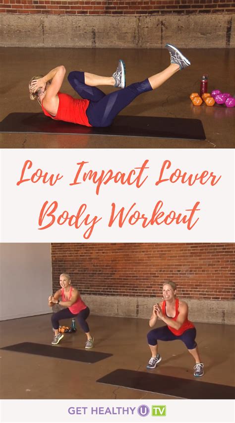 A Woman Doing A Low Impact Lower Body Workout With The Words Low Impact Lower Body Workout