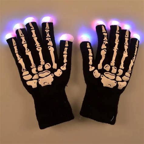 Led Skeleton Gloves Light Up Shows Light Up Knit Gloves Light Show