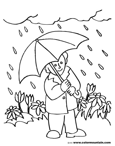 Rain Coloring Pages Printable At Free Printable