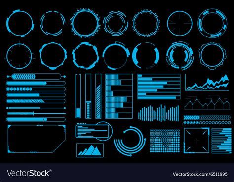 Futuristic User Interface Elements Set Royalty Free Vector
