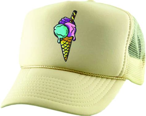 Adult Trucker Hat Ice Cream Embroidered Baseball Cap Cute Etsy