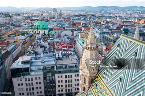 Vienna Downtown Skyline High Angle View Stock Photo Download Image