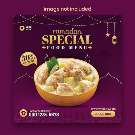 Premium Psd Ramadan Food Menu Social Media Post Template