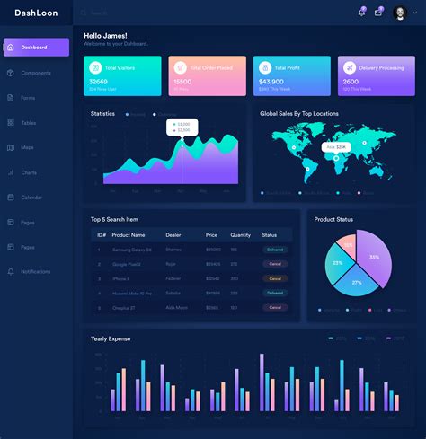 Dashloon dashboard dark Dashboard Interface, Data Dashboard, Dashboard