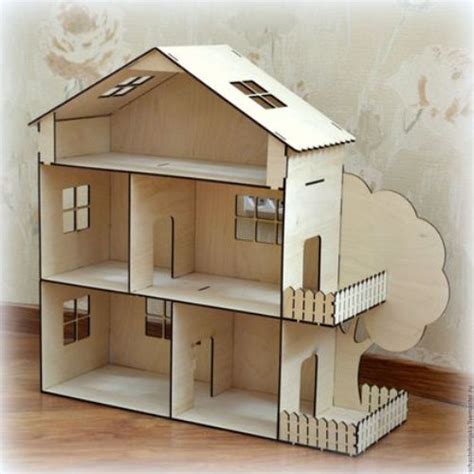Laser Cut File Plan Doll House For Children To Play Cdr Dxf Vectors