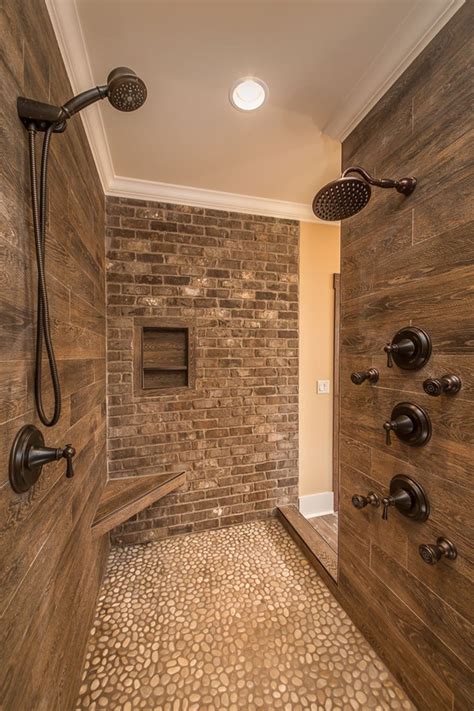 Amazing Walk In Showers Craftsman Bathroom Rustic Bathroom