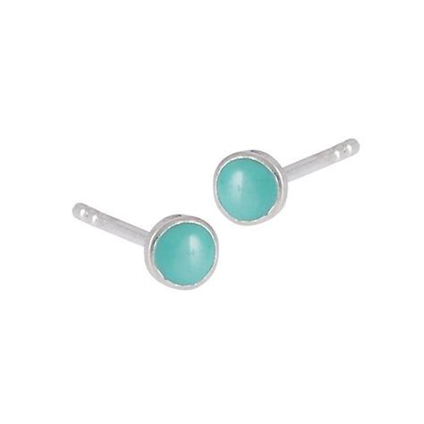 Turquoise Stud Earrings Sterling Silver Hazari Creations