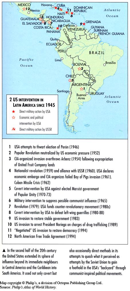 Us Intervention In Latin America Since 1945 Mapping Globalization