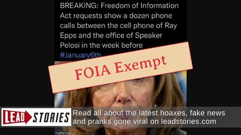 Fact Check No Evidence Nancy Pelosi Spoke To Ray Epps Before January 6 2021 Lead Stories