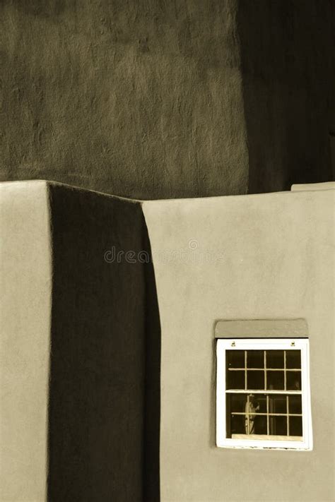 Sepia Tone Photo Of Adobe Church Wall In Santa Fe Stock Image Image