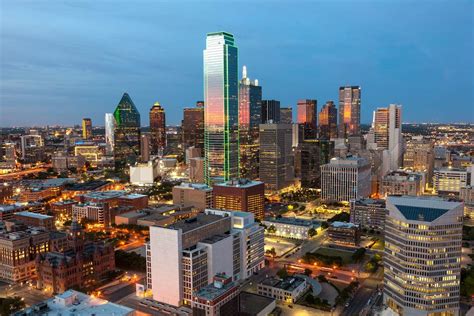 Dallas Downtown At Night Stock Image Colourbox