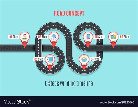Road Concept Timeline Infographic Chart Flat Style