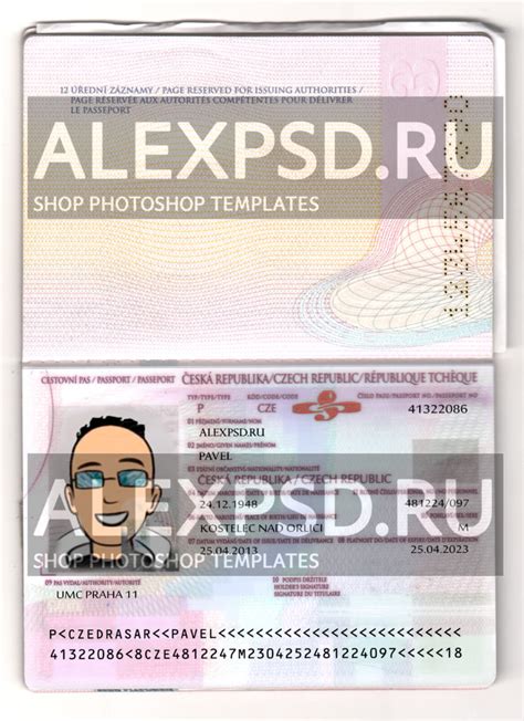 Czechia Passport Alexpsd Passport Template Passport Psd Templates