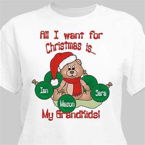 Personalized Christmas T Shirt For Grandma All I Want The