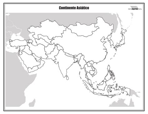 Mapa Del Continente Asi Tico Sin Nombres Para Imprimir En Pdf