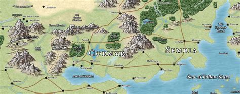 Map Of Cormyr Forgotten Realms Pelajaran