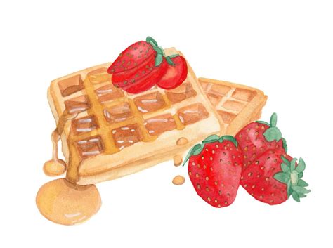 Food Illustration Waffles Watercolour