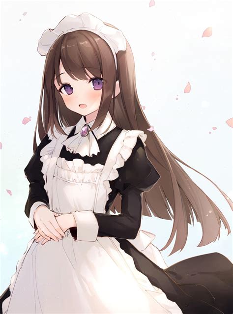 Anime Girl With Brown Hair Wearing A Dress