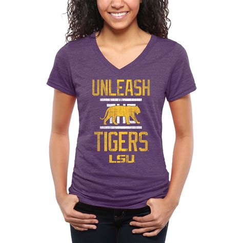 Lsu Tigers Womens Institution Tri Blend V Neck T Shirt Purple