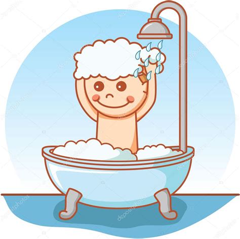 Boy Take A Bath Doodle ⬇ Vector Image By © Redrockerz99 Vector Stock