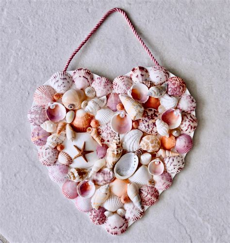 Seashell Heart 9 X 9 Etsy In 2021 Shell Crafts Diy Shell Crafts