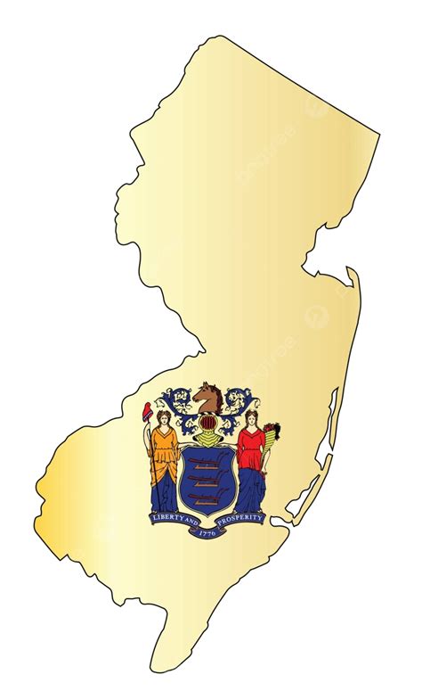 New Jersey Outline Map And Flag Isolated Nobody Flag Vector Png Images