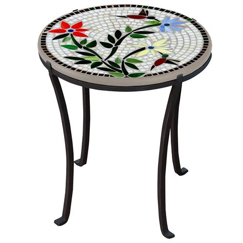 Hummingbird Mosaic Chaise Table Neille Olson Mosaics Iron Accents