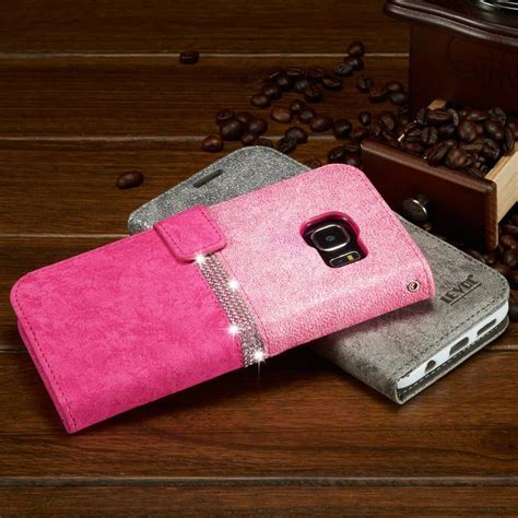 Bling Diamond Leather Flip Wallet Card Slot Case Cover For Iphone Samsung Galaxy Ebay