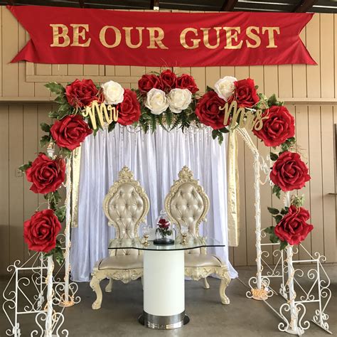 Beauty And The Beast Themed Wedding Sweetheart Table Beauty And The