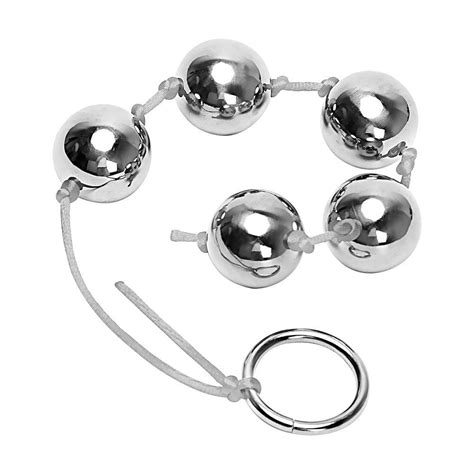 2 Colors String Stainless Steel Anal Beads With Pull Ring Love Plugs