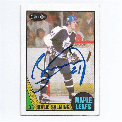 Borje Salming Autographed 1987 O Pee Chee Hockey Card Nhl Auctions