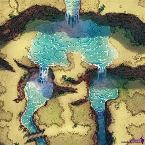 Waterfall Rpg Battlemap Fantasy Landscape Dnd World Map Fantasy Map