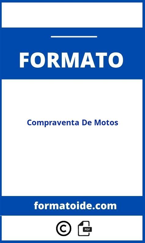 Formato Compraventa De Motos Word Pdf Modelo