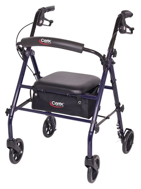 Carex Rollator Walker With Padded Seat 6 Inch Wheels Cushioned Back