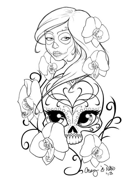 Sugar skulls coloring pages sugar skulls or calavera are decorative or edible skulls made usually by hand from either sugar or clay which are used in the mexican celebration of the day of the dead (día de los muertos) and the roman catholic holiday all souls' day (citation from calavera wikipedia article ). Skull Tattoo Coloring Pages at GetDrawings | Free download