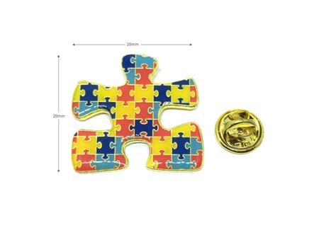 Finox Brooch Pins Fau 012 Autism Puzzle Piece Pin