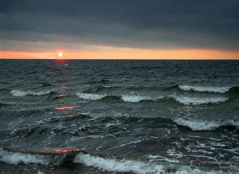 On White Sunset Over The Stormy Baltic Sea By Garibaldi Large