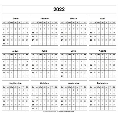Calendário 2022 Para Imprimir Word Fonte De Informação