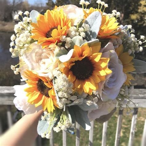 Rustic Sunflower Bouquet Bridal Bouquet With Sunflowers And Etsy In