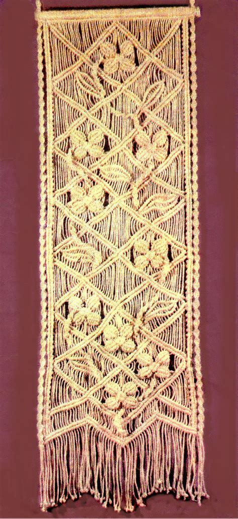 The tapestry is then pressed, taking care to press sharp corners and edges. Macrame Wall Hanging Floral