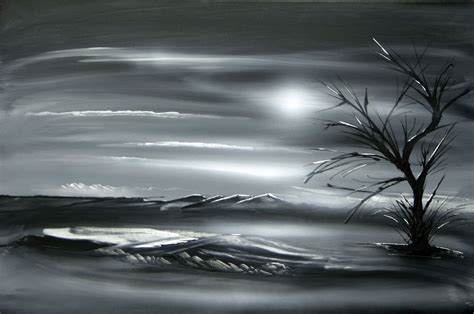 Black And White Acrylic Painting On Canvas