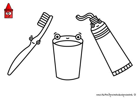 Toothpaste And Brush Coloring Pages