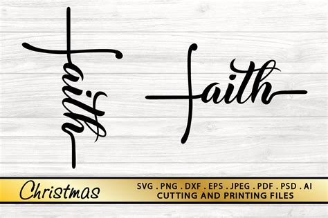 Faith Cross SVG PNG EPS DXF Cutting And Printing Files 711422 Cut