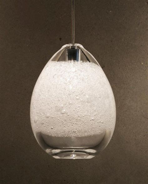 Small Orb Pendant Light Hand Blown Clear Glass With Bubbles Made To