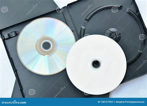 Digital Versatile Disc Or Dvd With Black Plastic Box Packaging On White