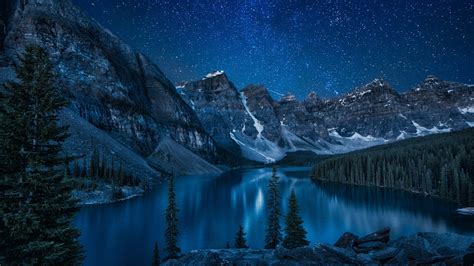 Jungle Night Sky Alpine Lakes Windows 10 Hd Wallpaper 1920x1080
