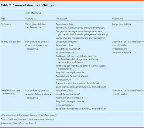 Iron Deficiency And Other Types Of Anemia In Infants And Children Aafp